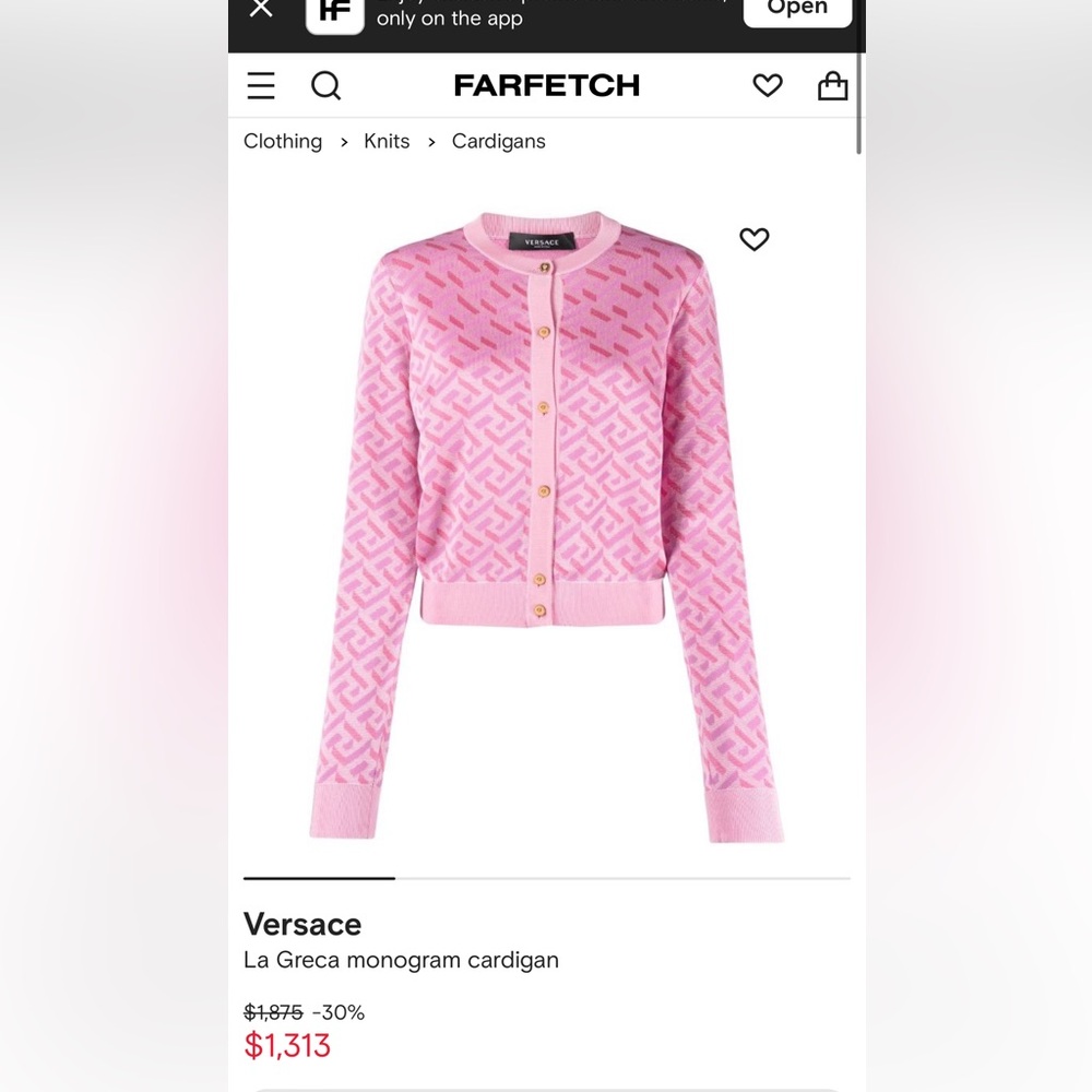COPY - Versace La Greca Pink Cardigan